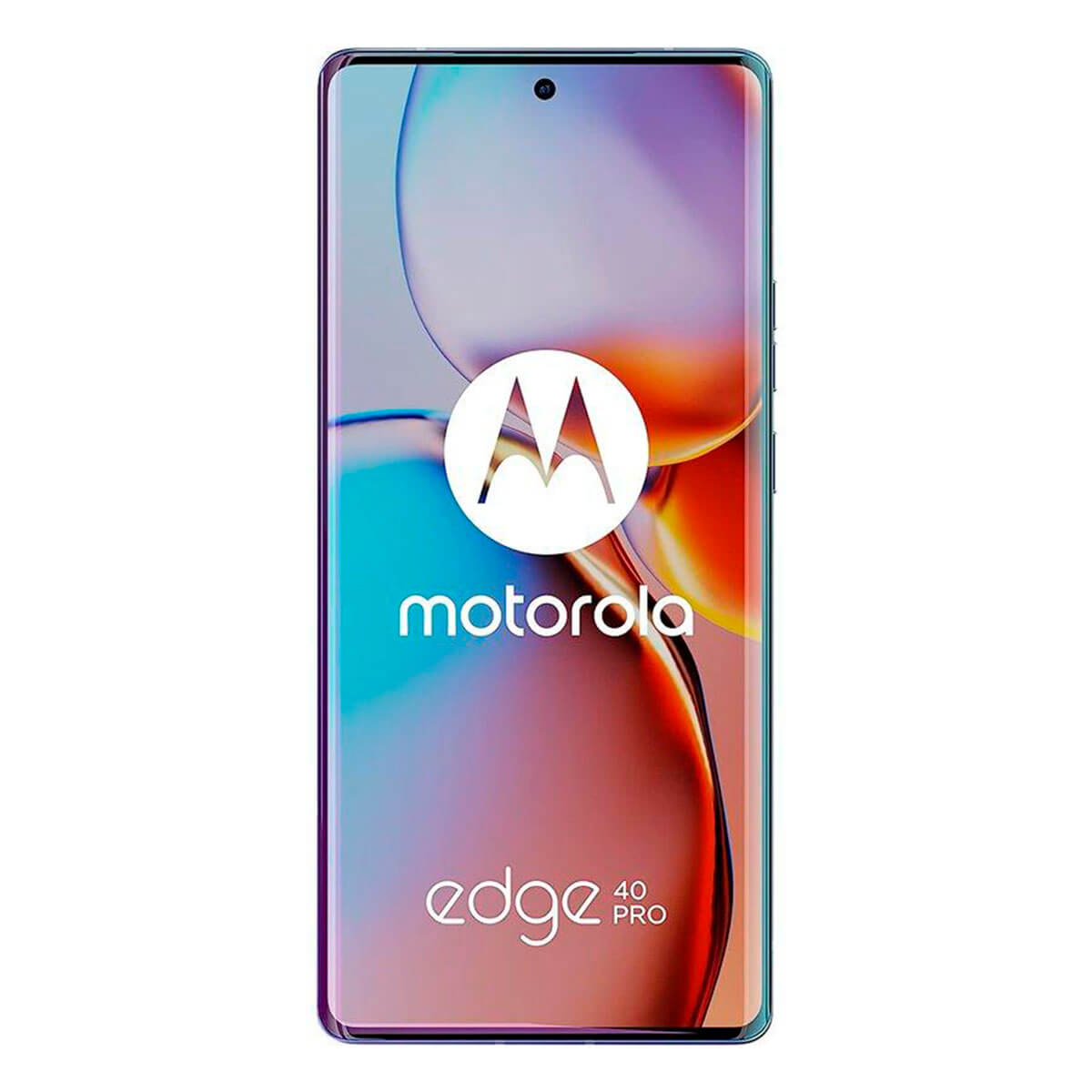 Een Motorola Edge 40 Pro smartphone met het Motorola logo en tekst.