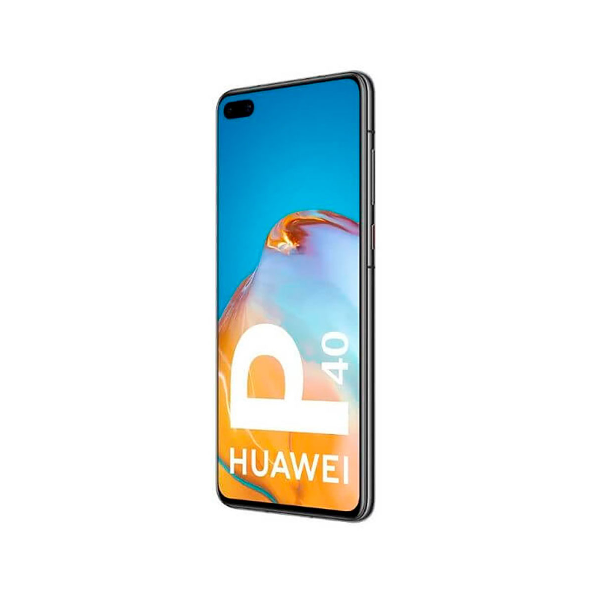 Ein Huawei P40 Smartphone mit blauem Hintergrund und einem Wellenmuster.
