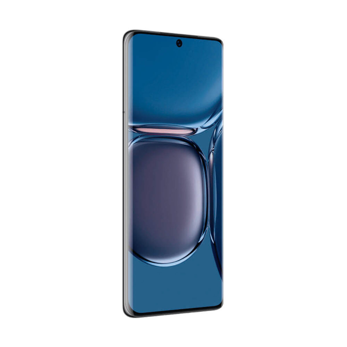 Ein modernes Smartphone mit einem blauen Hintergrund und einem Kameramodul.