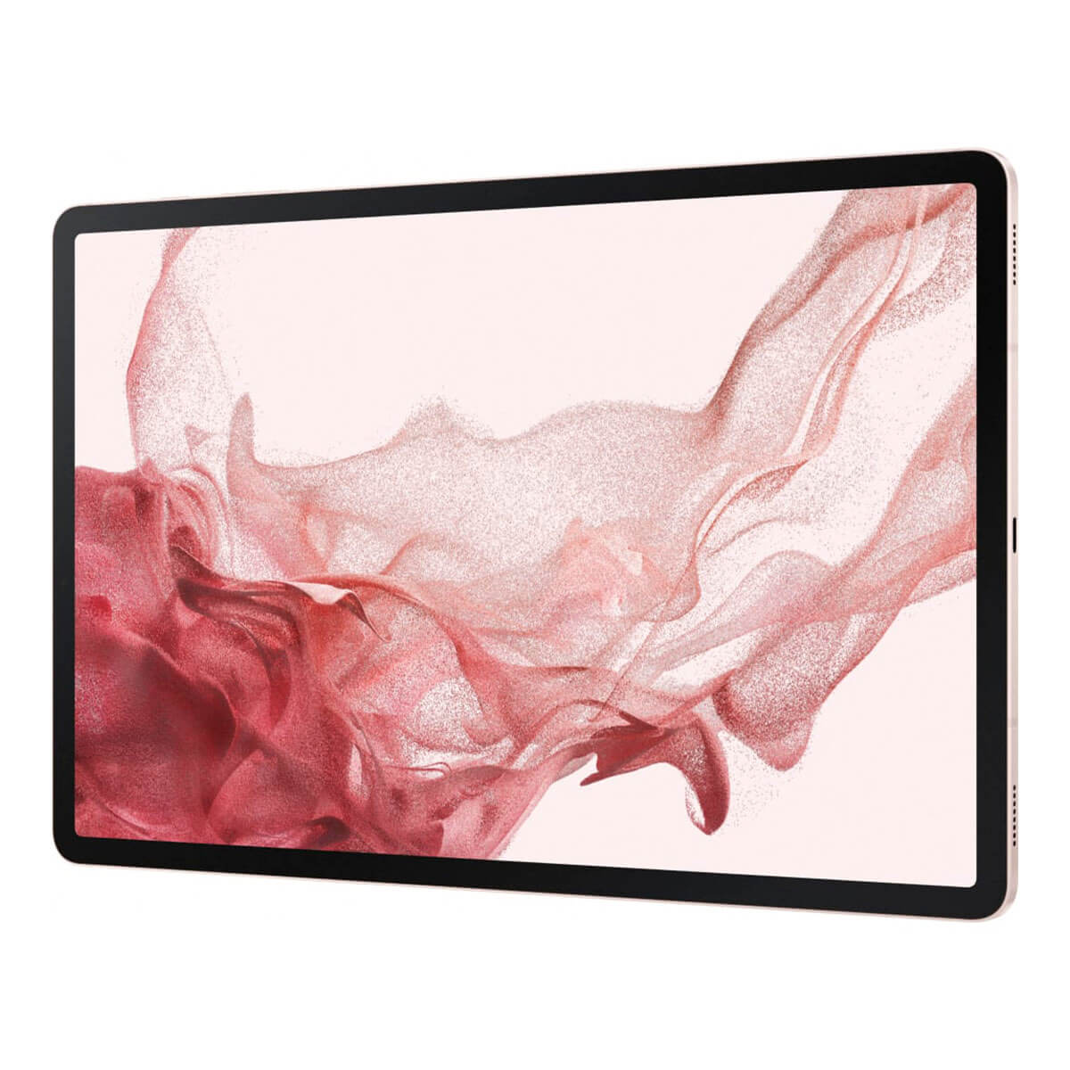 Una tableta muestra un patrón rosa y ahumado en su pantalla.