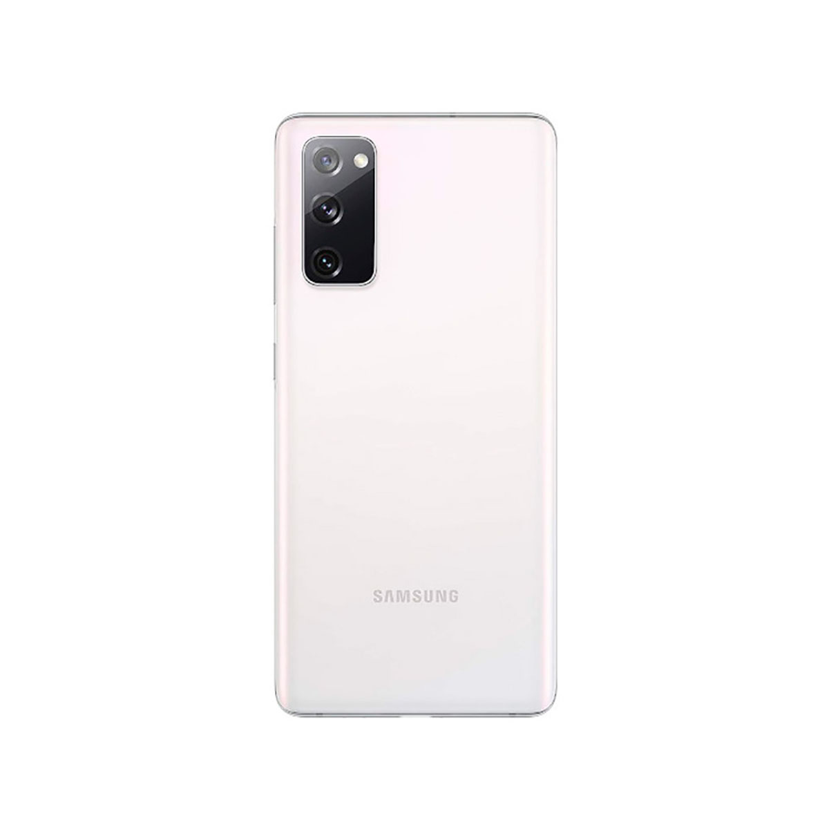 Rückseite eines weißen Samsung-Smartphones mit einem Kameramodul.