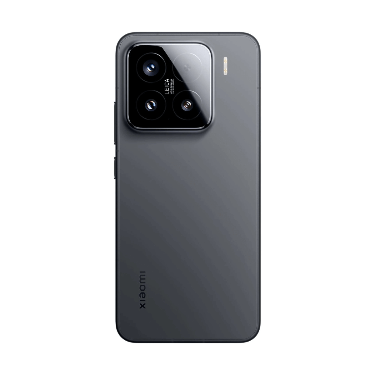 Tył ciemnego smartfona z potrójnym aparatem Leica i logo Xiaomi.