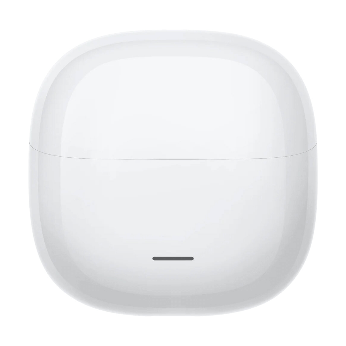 Witte oplaadcase met een smalle horizontale sleuf aan de voorkant.