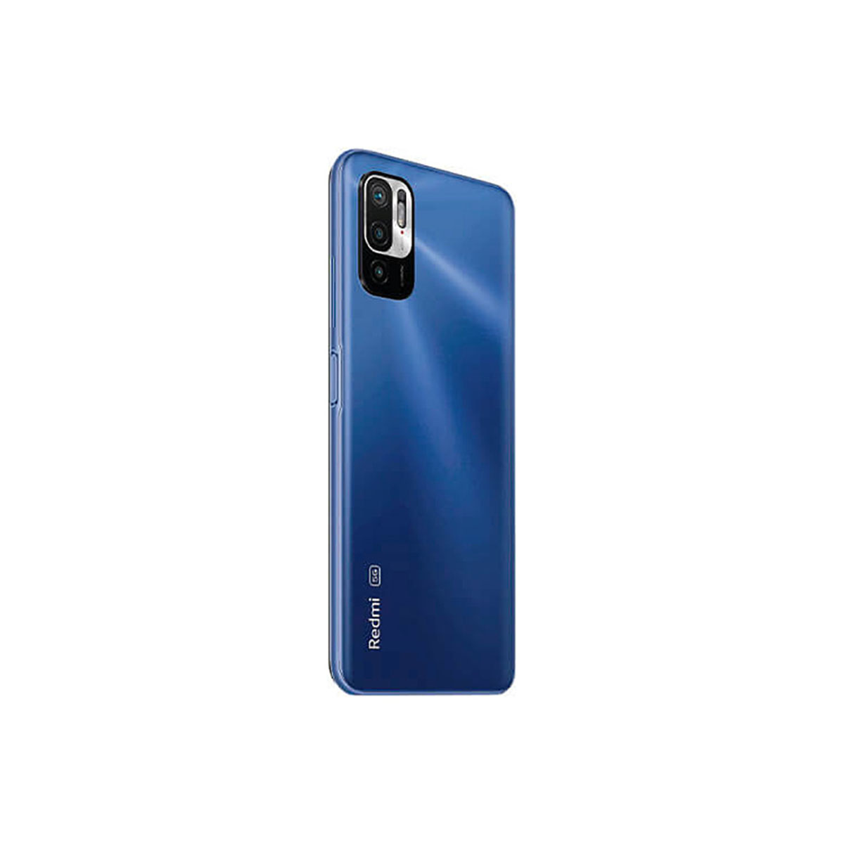 Tył niebieskiego smartfona Redmi 5G z potrójnym aparatem.