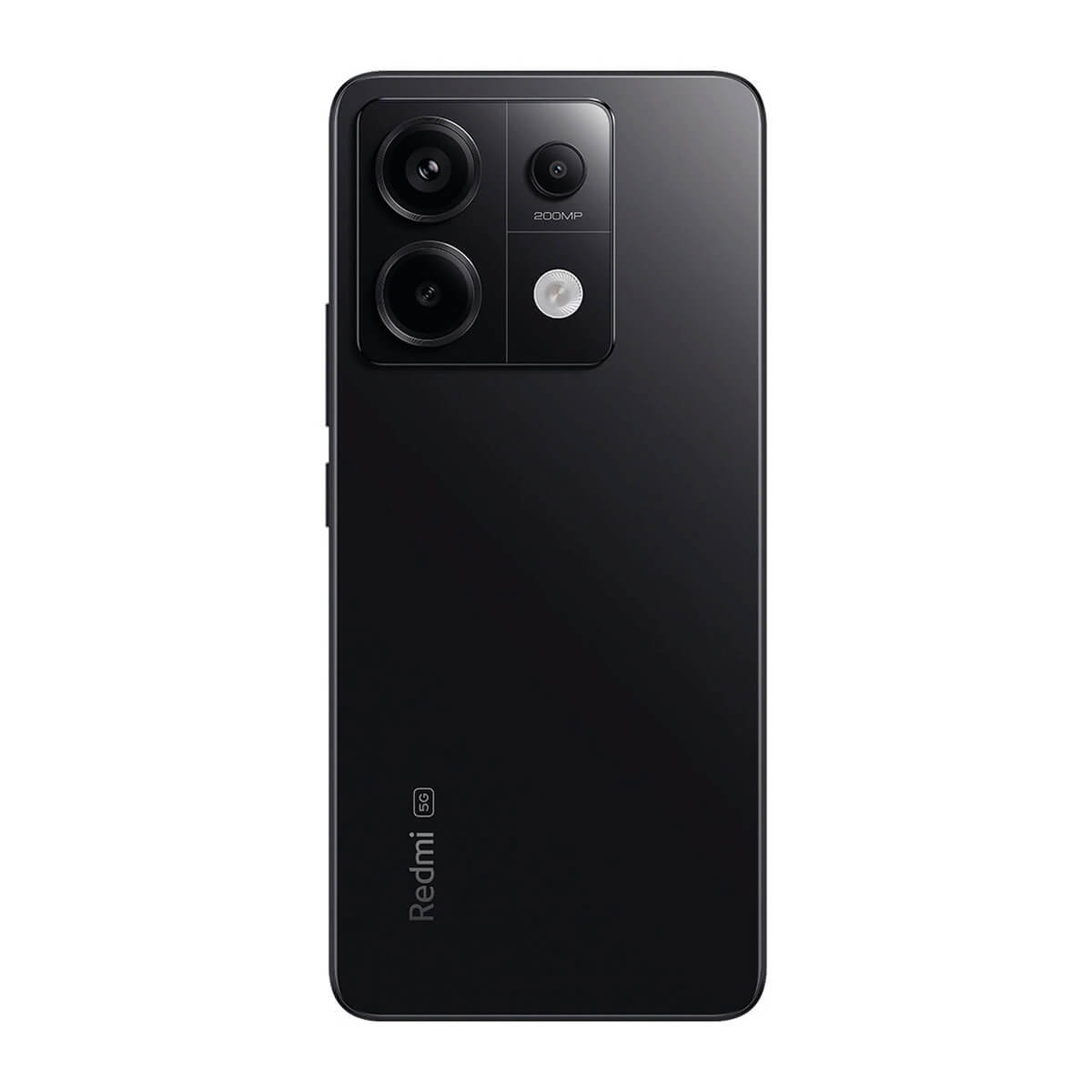 Czarny smartfon Redmi 5G widok z tyłu, z modułem potrójnego aparatu i napisem 200MP.