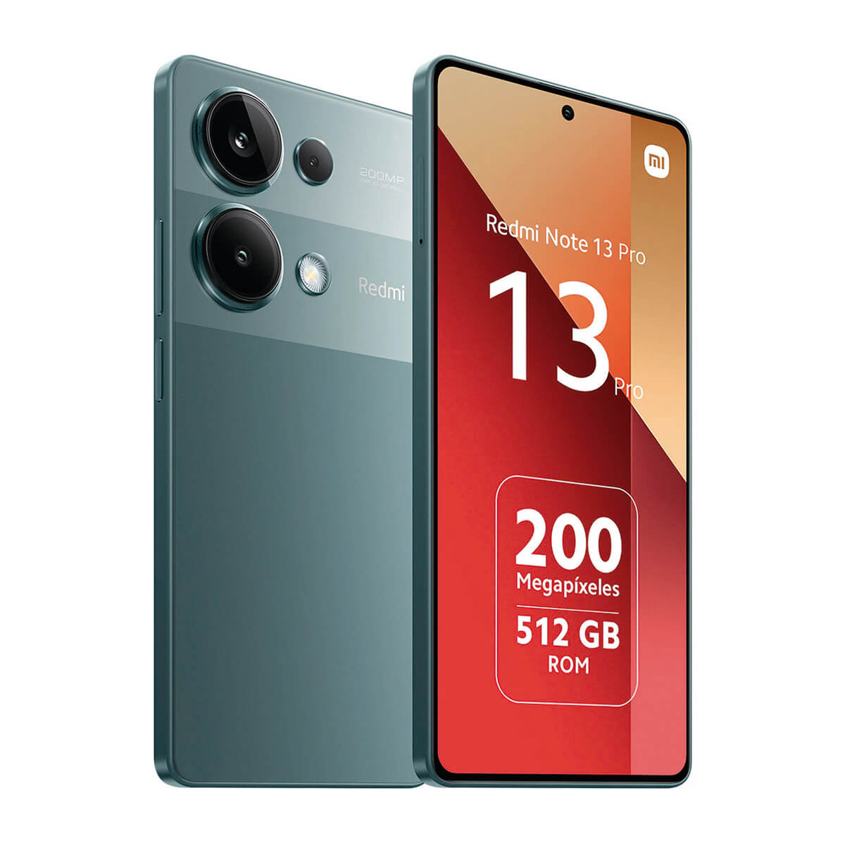 Zwei teal Redmi Note 13 Pro Smartphones. Eines zeigt Kamera, anderes den Bildschirm.