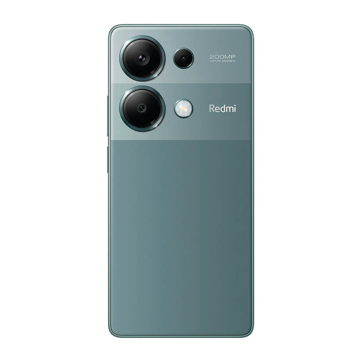 Rückseite eines blauen Redmi-Smartphones mit zwei Hauptkameras und Blitz.