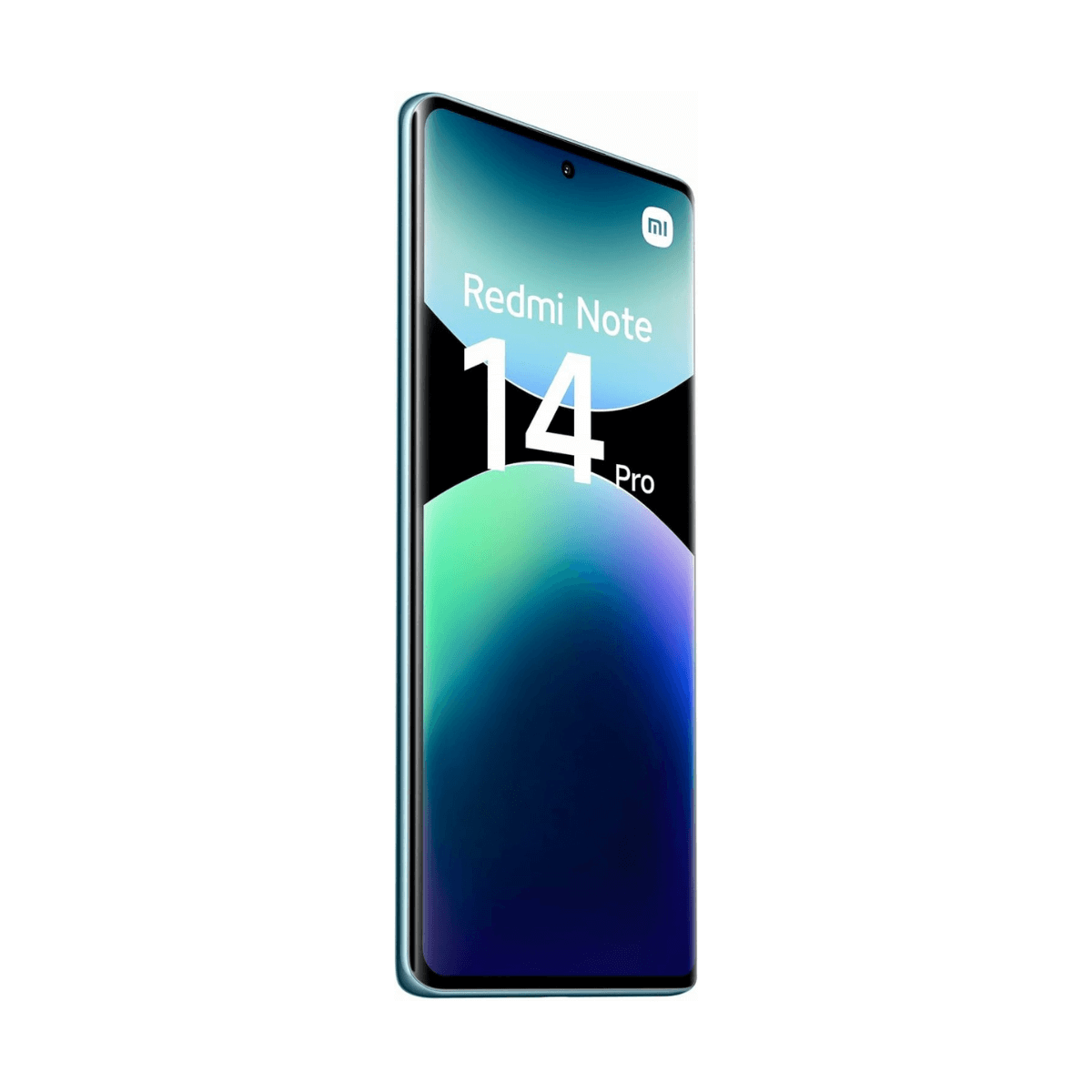 Smukły, zielony smartfon z napisem "Redmi Note 14 Pro".