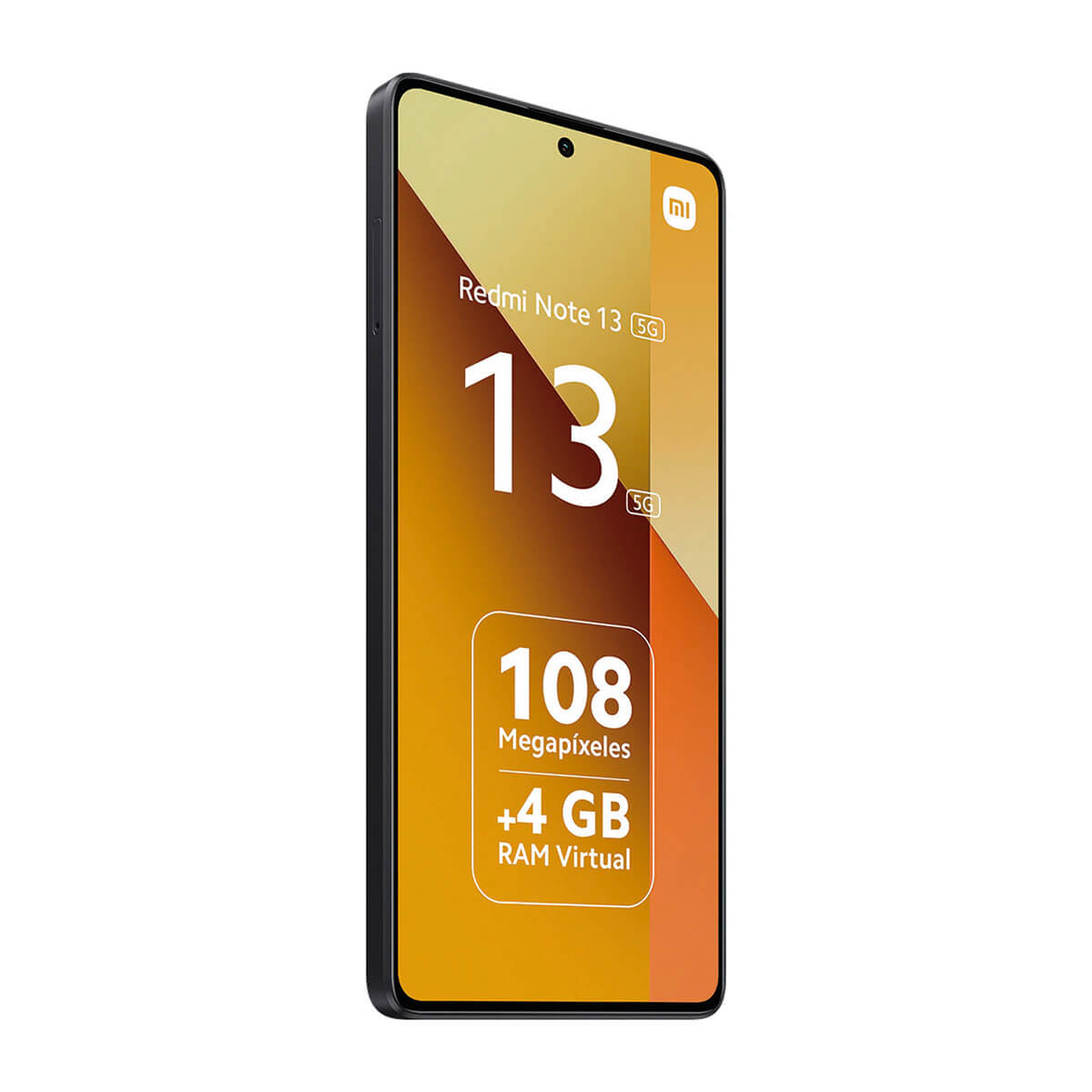 Ein schwarzes Smartphone mit dem Schriftzug "Redmi Note 13 5G" und 108 MP.