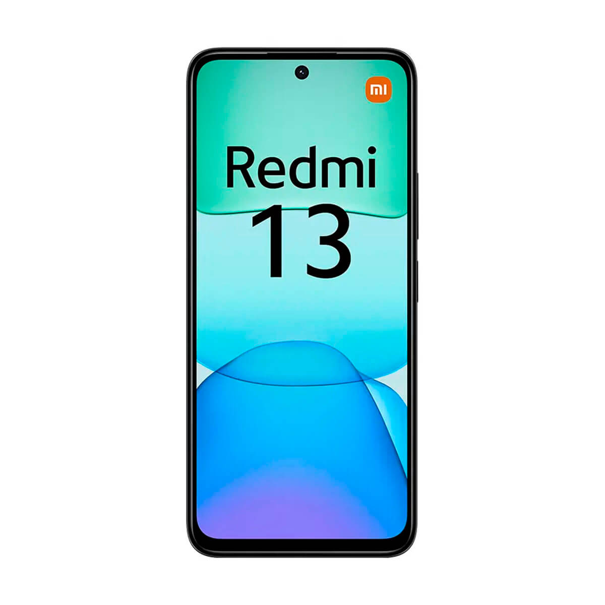 Een smartphone met "Redmi 13" tekst en Mi-logo.
