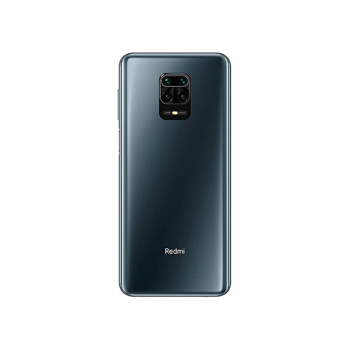 Tył ciemnego smartfona z czterema aparatami i logo Redmi.