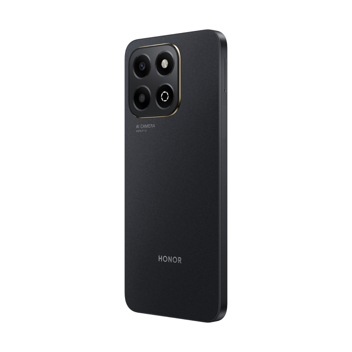 Rückseite eines schwarzen Honor-Smartphones mit vier Kameras und „HONOR“-Schriftzug.