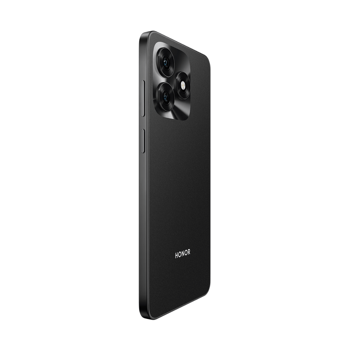 Ein schwarzes Honor-Smartphone mit drei Kameras auf der Rückseite.