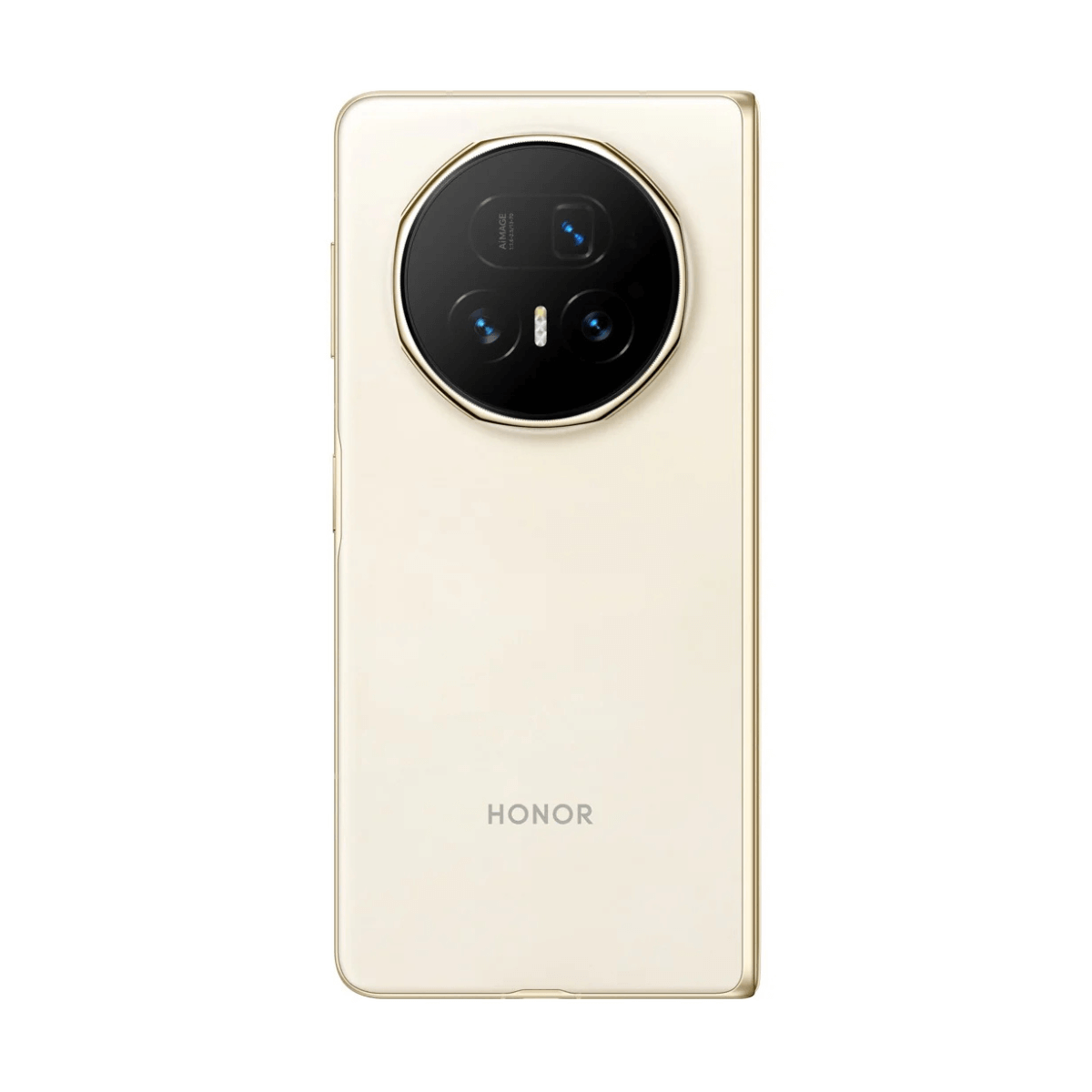 Rückseite eines goldfarbenen Honor-Smartphones mit einem runden Kameramodul.