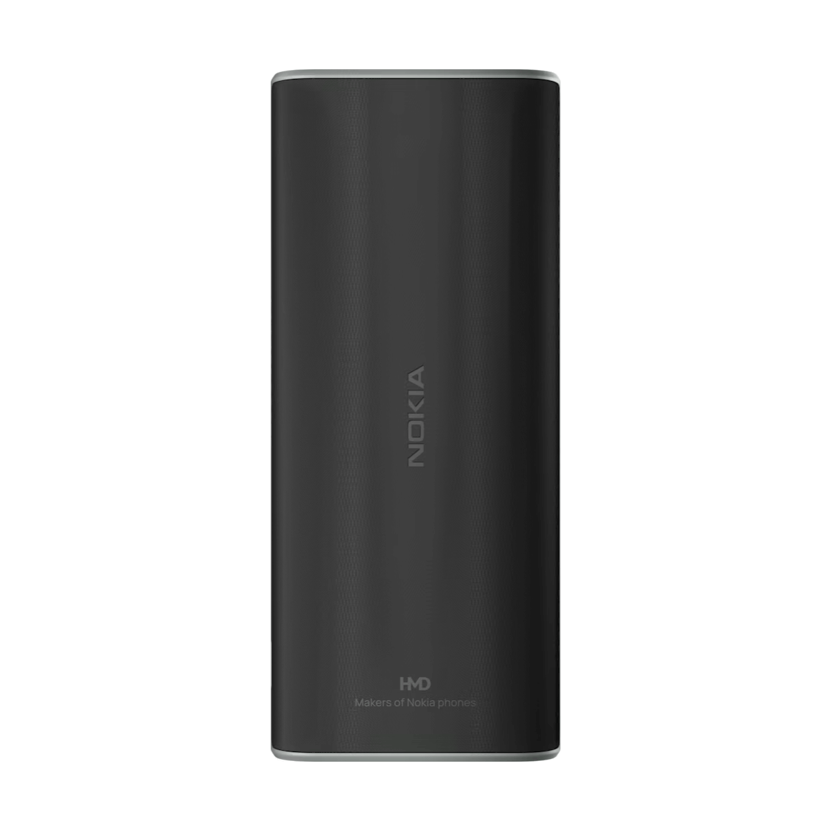 Czarny telefon komórkowy Nokia z logo HMD na białym tle.