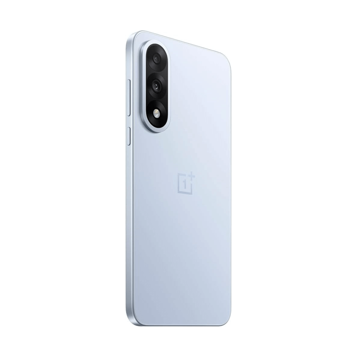 Jasnoniebieski smartfon z trzema tylnymi aparatami i logo.