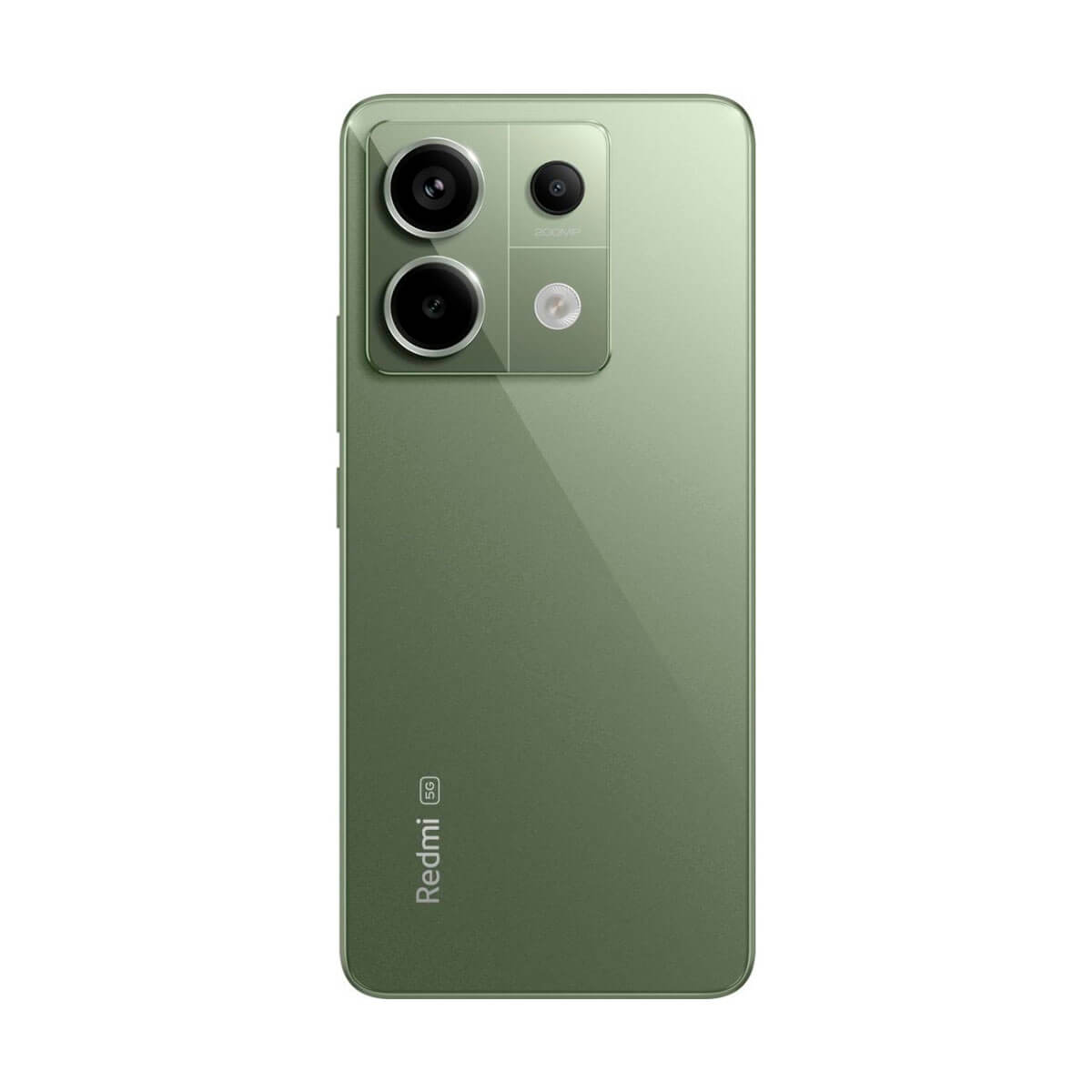 Tył zielonego smartfona z trzema aparatami i logo Redmi 5G.