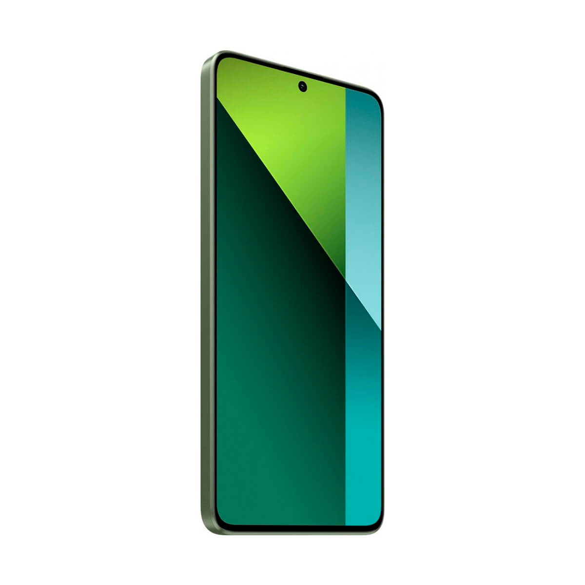 Zielony smartfon z abstrakcyjnym zielonym ekranem.