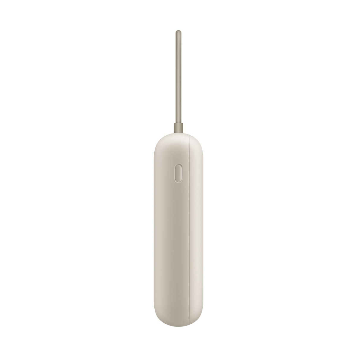 A sleek, cream-colored device with a thin rod extending from the top.