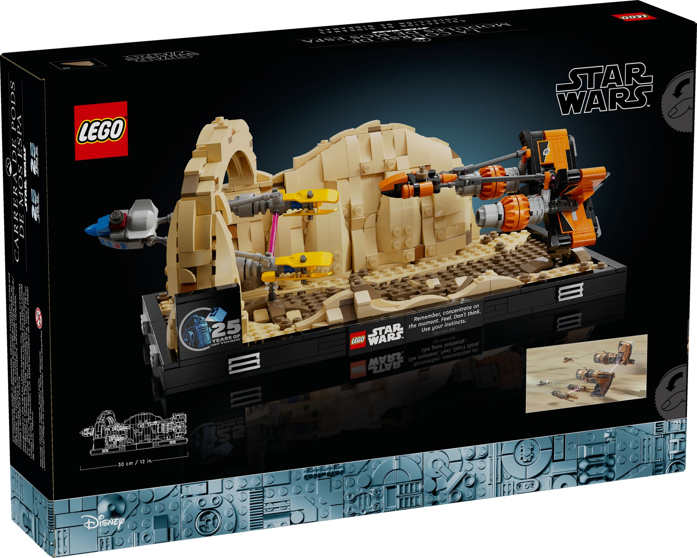 Lego Star Wars Podracer-Rennset mit Sanddünen und Fahrzeugen.