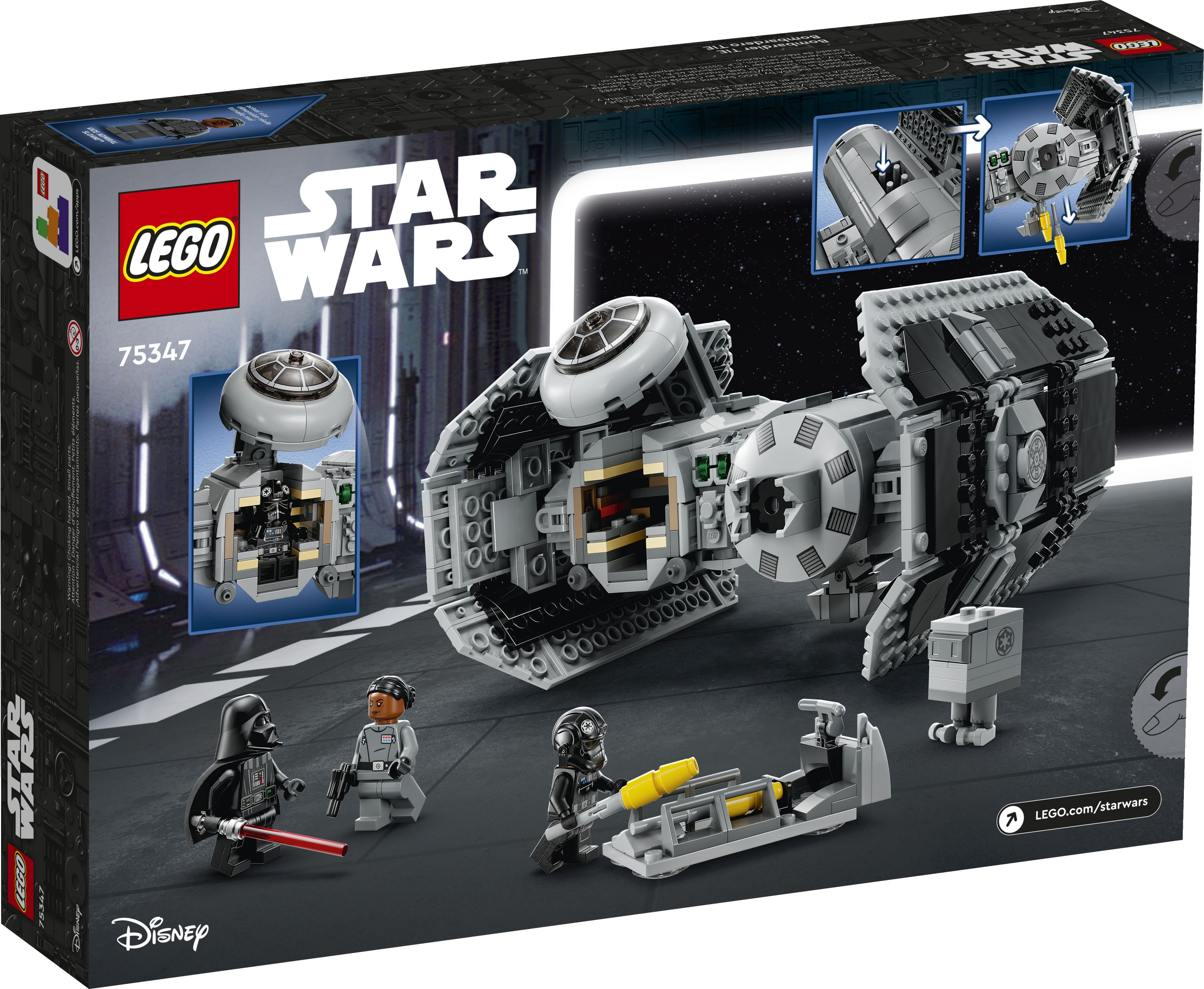 Lego Star Wars TIE Bomber Set mit Darth Vader, Vizeadmiral Sloane und einem Piloten.