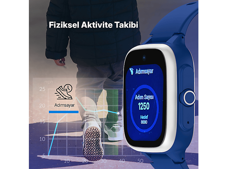 TTEC Kidi Lite GPS 4G Sim Kartlı 2KSW01 Akıllı Çocuk Saati Okyanus