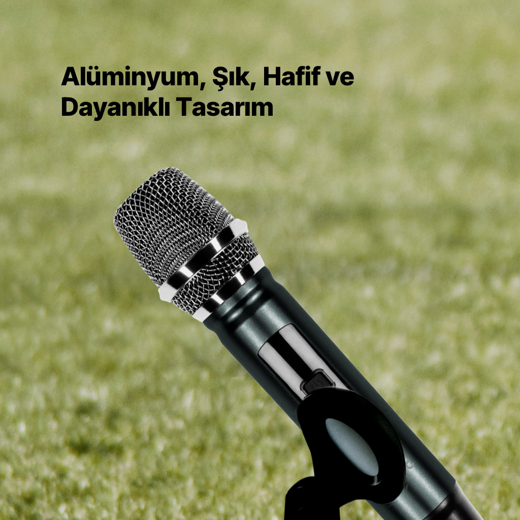 Türkçe metinli mikrofon.