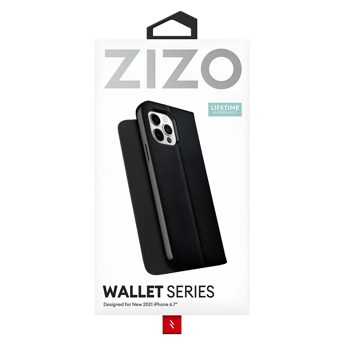 Zizo Wallet Series Hülle für iPhone 6.7 Zoll, schwarzes Lederdesign, mit Garantie.