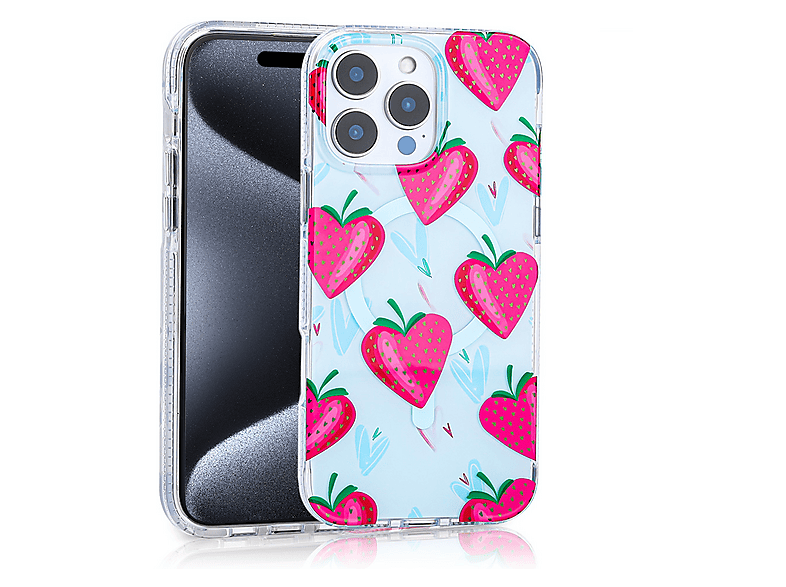 LOPARD iPhone 16 Pro Uyumlu Mgsafe Şarj Özellikli Stilo Kapak Telefon Kılıfı Pembe-Mavi