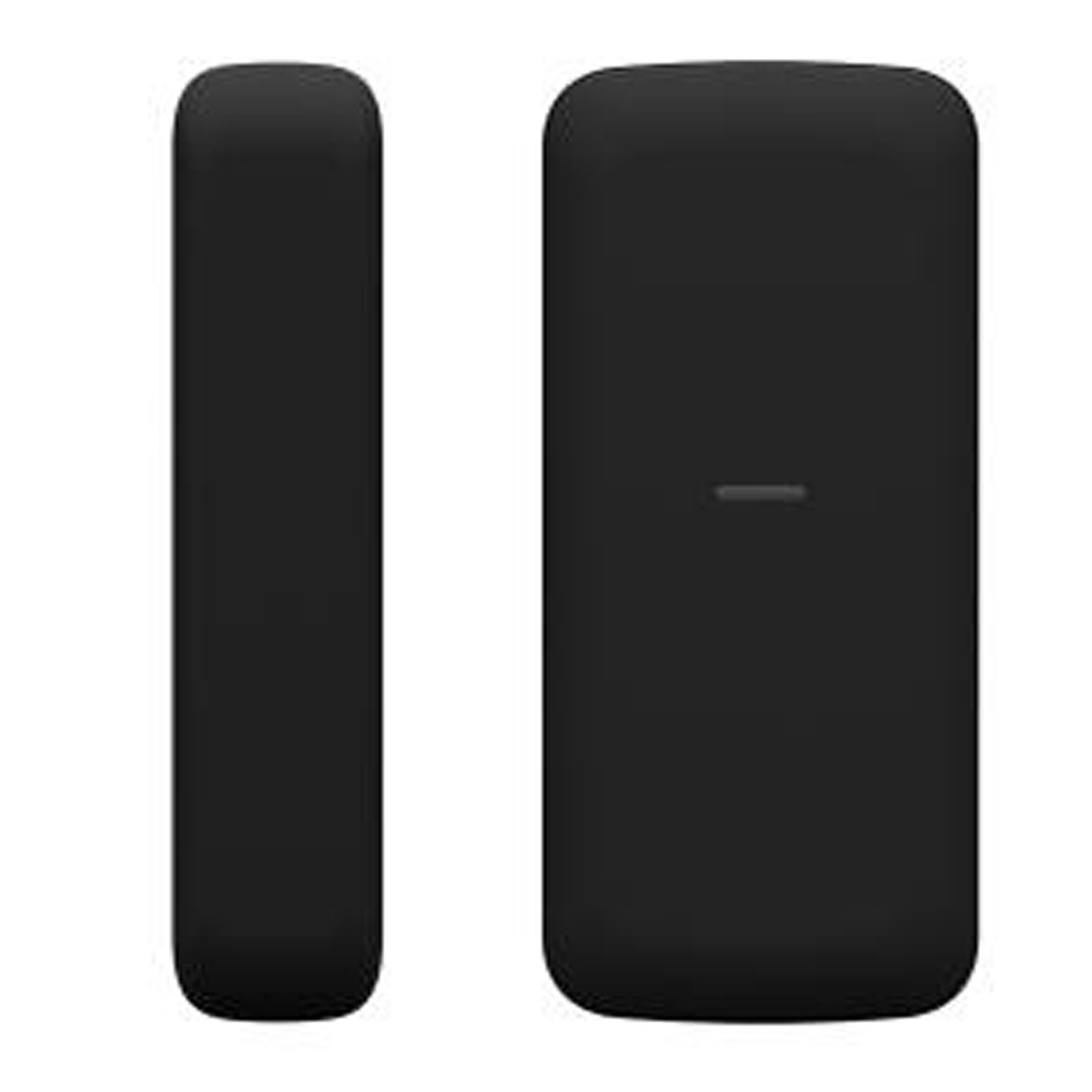 Dos objetos rectangulares negros con esquinas redondeadas sobre fondo blanco.