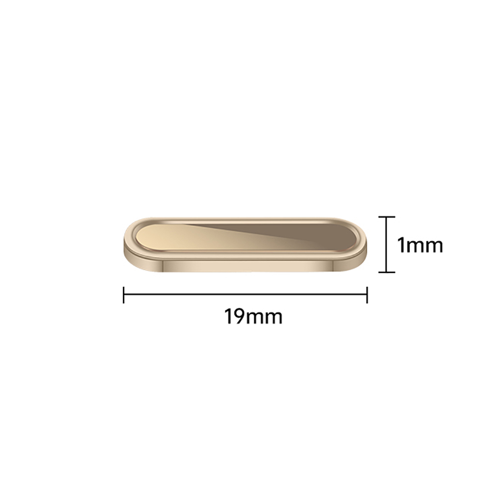Altın rengi, uzun nesne: 19mm uzunluk, 1mm kalınlık.