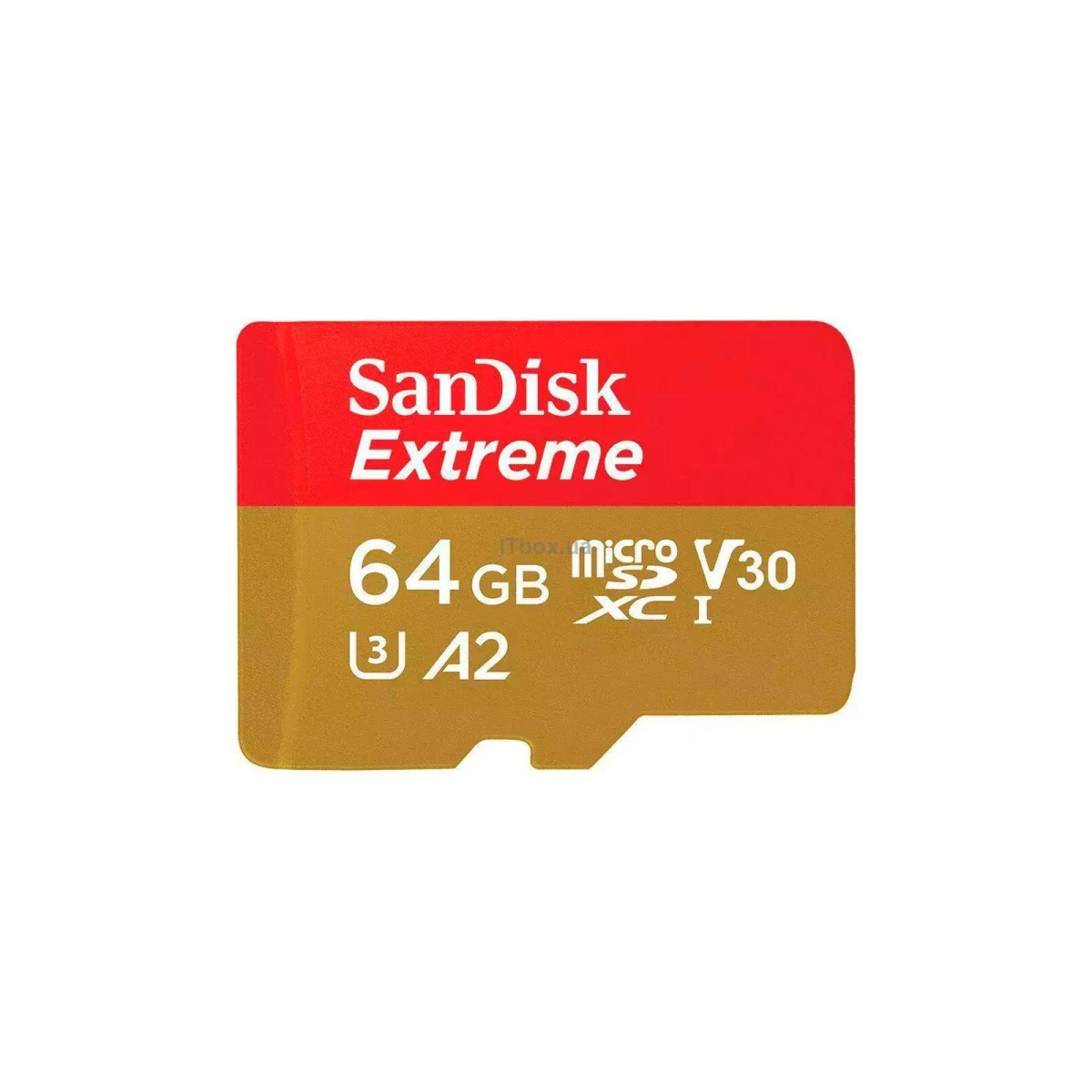 Scheda microSDXC SanDisk Extreme da 64 GB con rating di velocità V30 e A2.