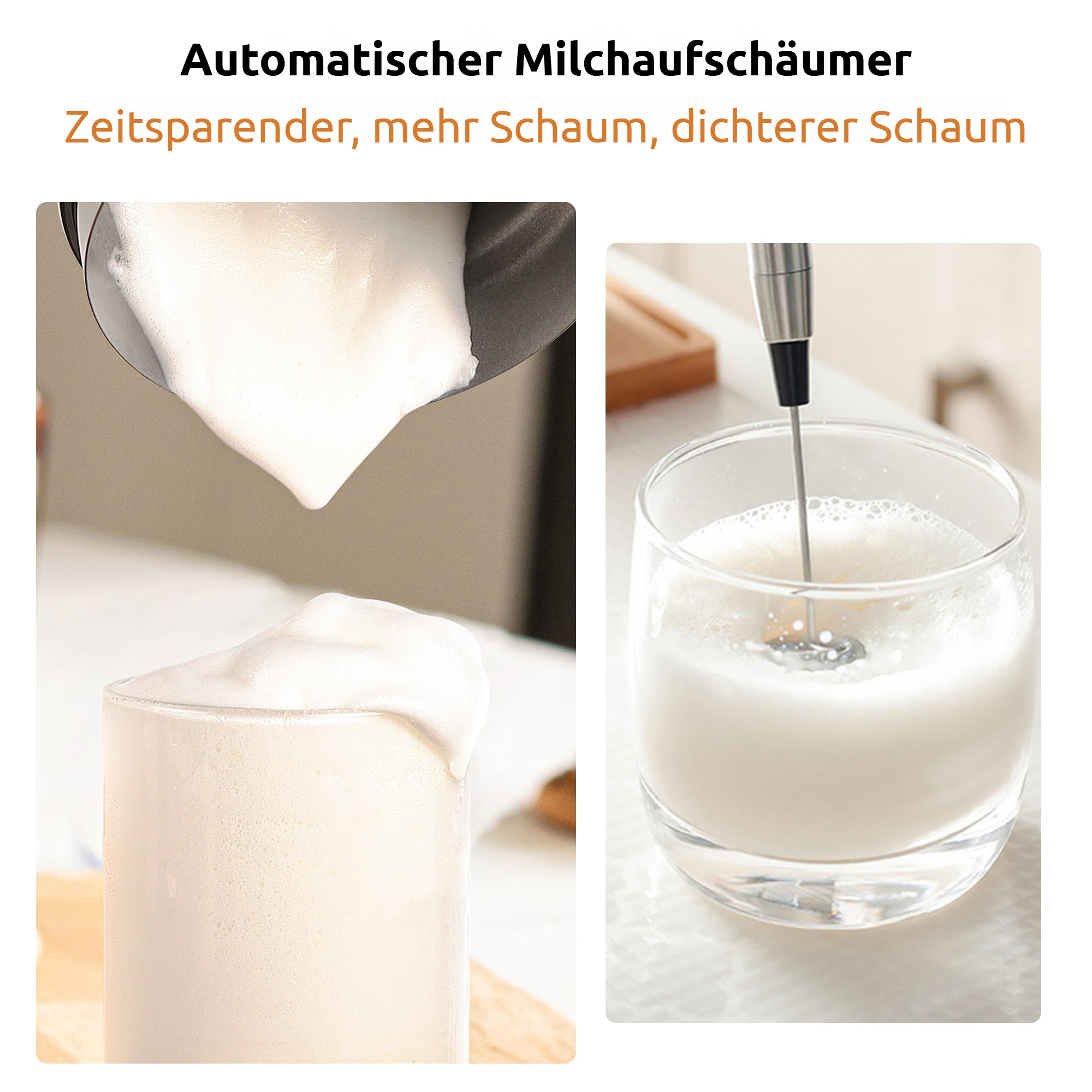Automatischer Milchaufschäumer mit viel cremigem Schaum