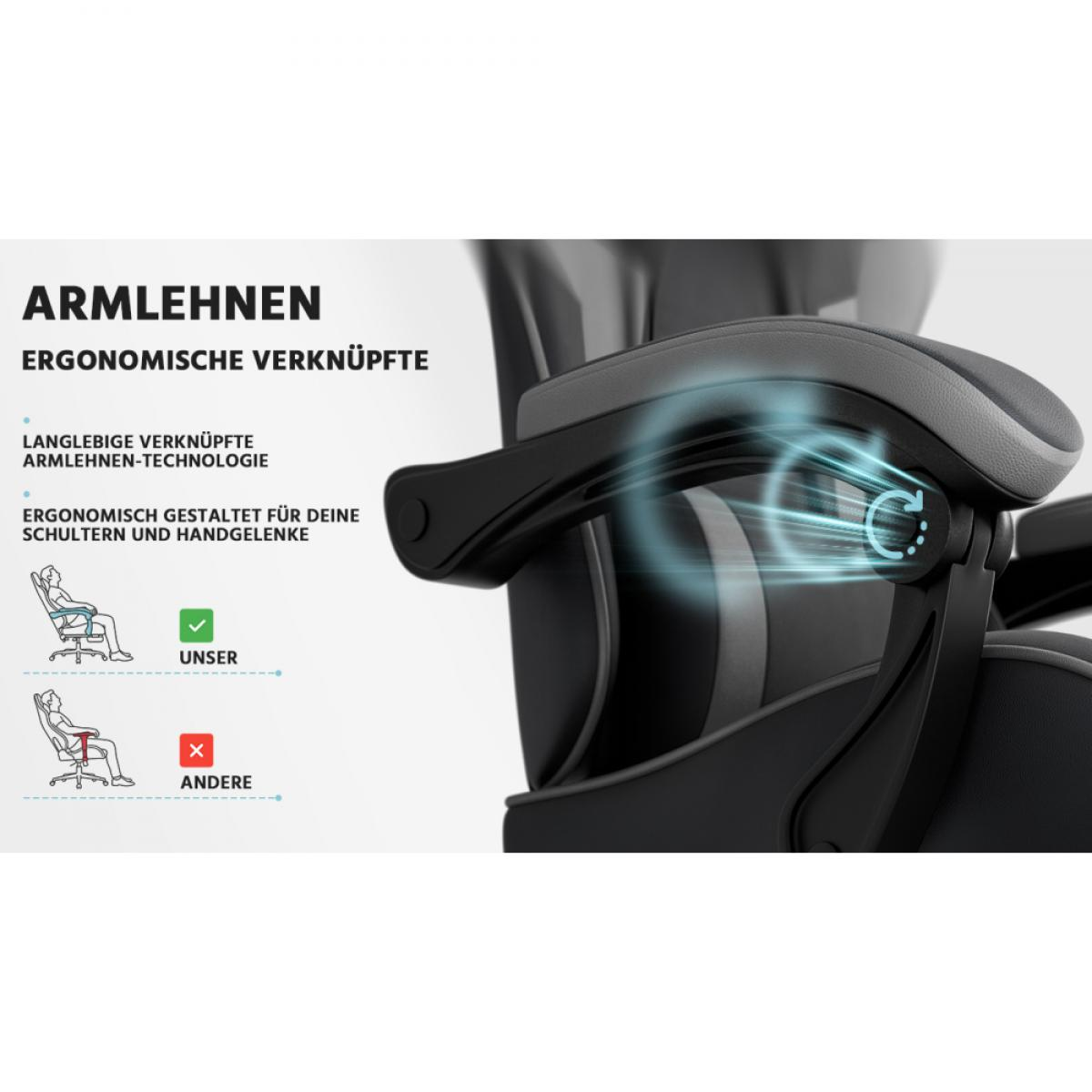 Ergonomische Armlehnen mit Langlebigkeit und Komfort.
