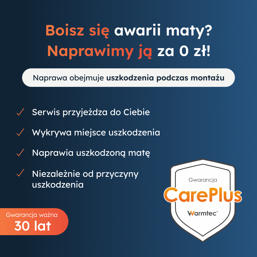 Boisz się awarii maty? Naprawimy ją za 0 zł! 30 lat gwarancji. CarePlus.
