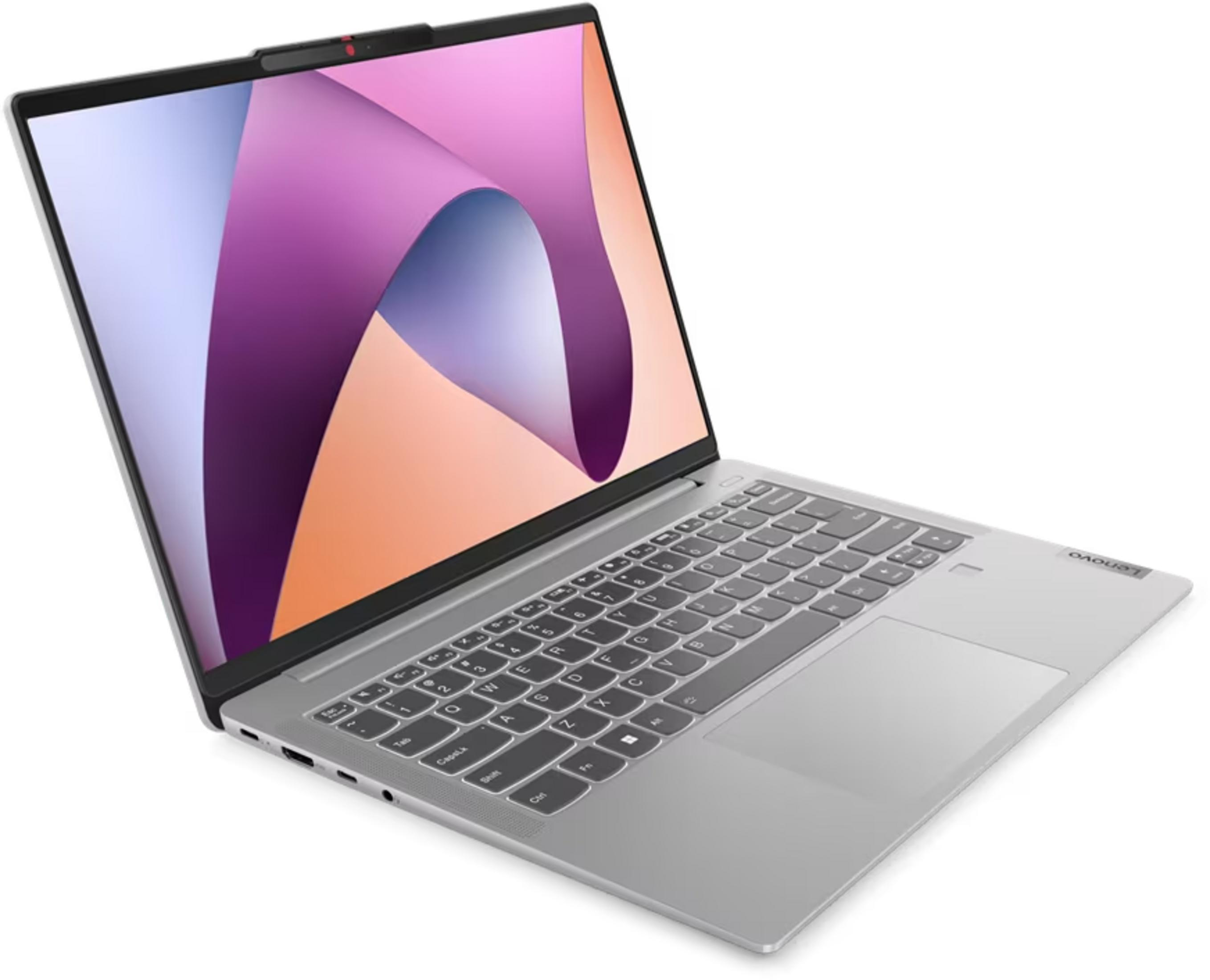 Ein silberner Laptop mit einem bunten Hintergrund auf dem Bildschirm.