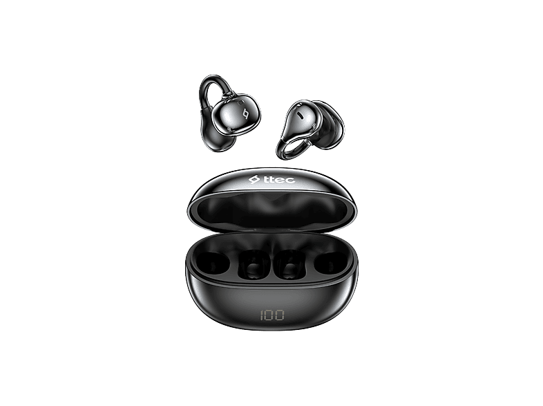 TTEC AirBeat Aura Açık Kulak Tasarımlı Klipsli Bluetooth Kablosuz Kulak İçi Kulaklık Siyah
