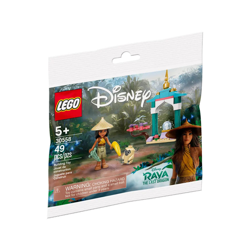 LEGO Disney Raya seti figürler ve yapı parçaları ile. Uyarı: Boğulma tehlikesi.