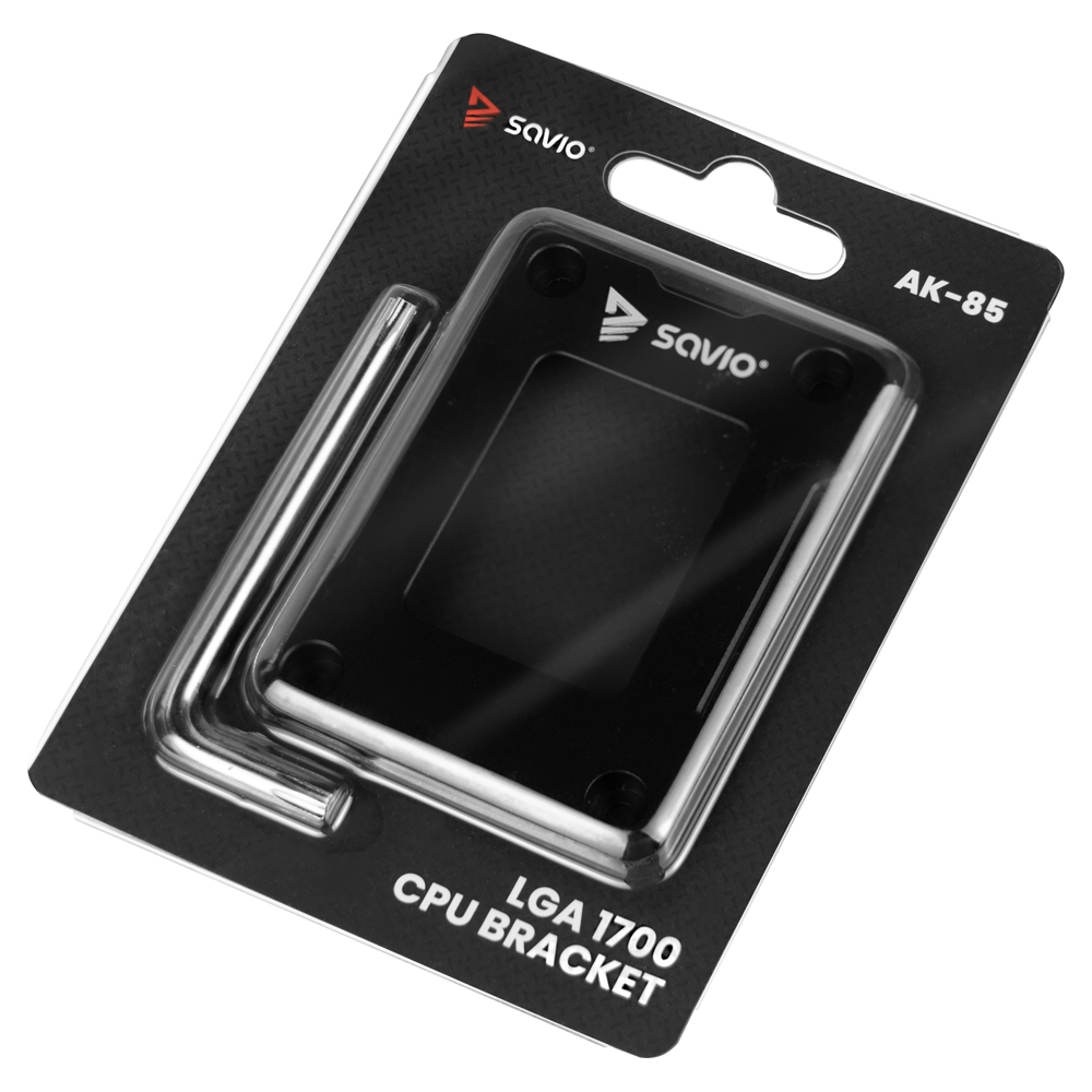 Uchwyt CPU Savio AK-85 LGA 1700 z kluczami imbusowymi w blistrze.