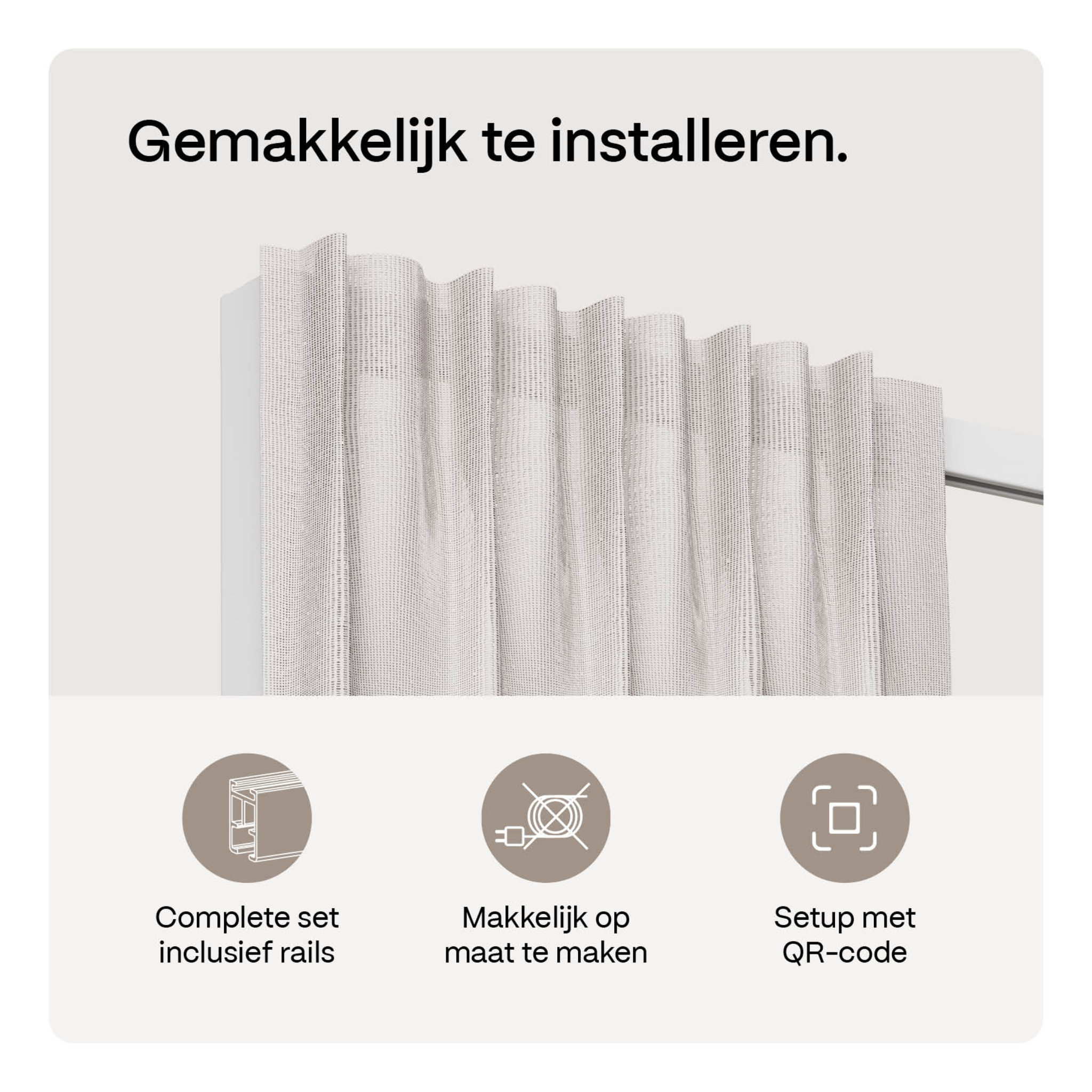 Easy to install. Includes rails. Customizable. QR code setup.