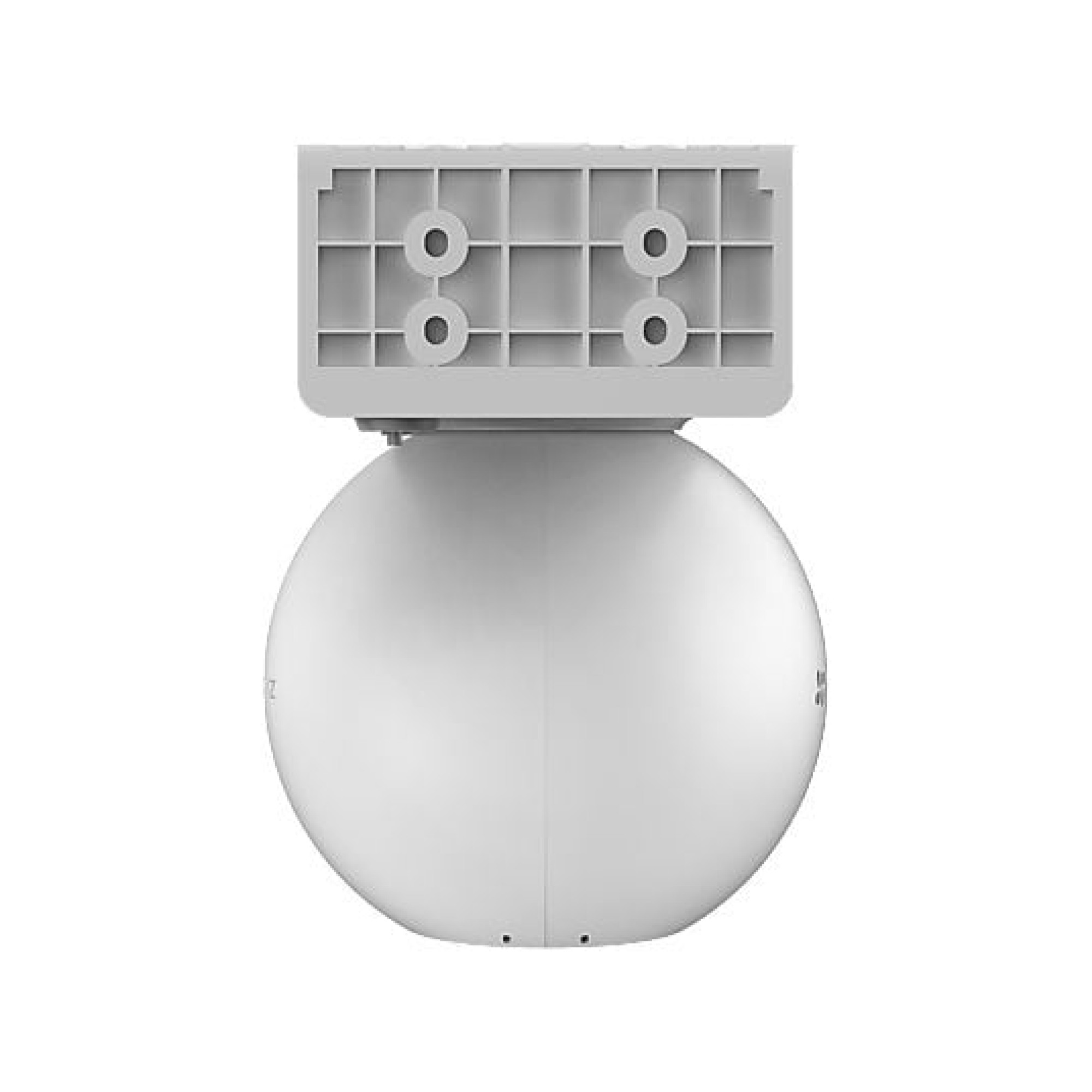 Witte bol met montagebeugel bovenaan.