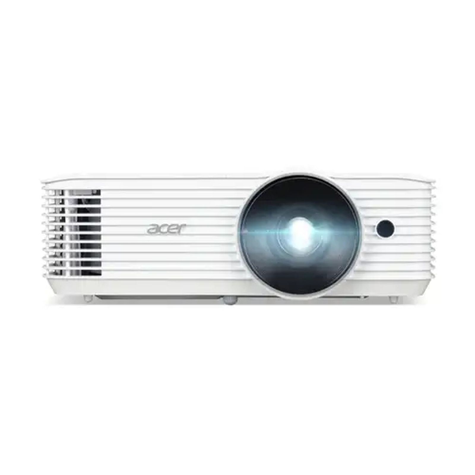Un proyector Acer blanco con rejillas de ventilación y lente.
