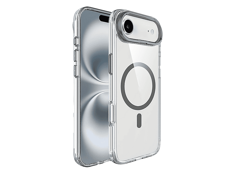 LOPARD iPhone 17 Air ile Uyumlu Uyumlu Mgsafe Şarj Airbagli Kamera Standlı Azor Kapak Telefon Kılıfı Koyu Gri