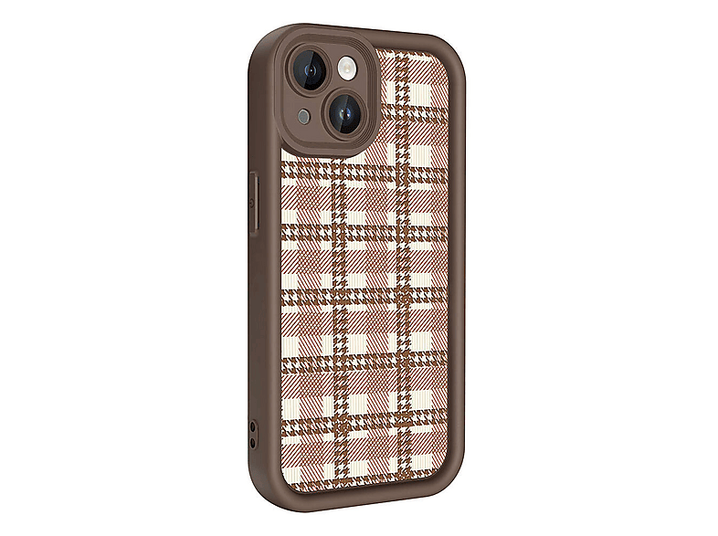 LOPARD iPhone 15 Uyumlu Kamera Korumalı Baskılı Arka Yüzey Klas Kapak Telefon Kılıfı Açık Kahve