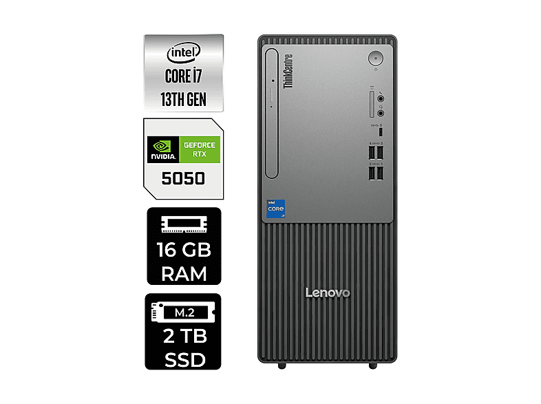 LENOVO ThinkCentre Neo 50T RTX5050 8GB 12UB000HTRP543 PER4 Bellek Intel Core i7-13700 16 GB RAM 2 TB SSD FreeDOS Masaüstü Bilgisayar