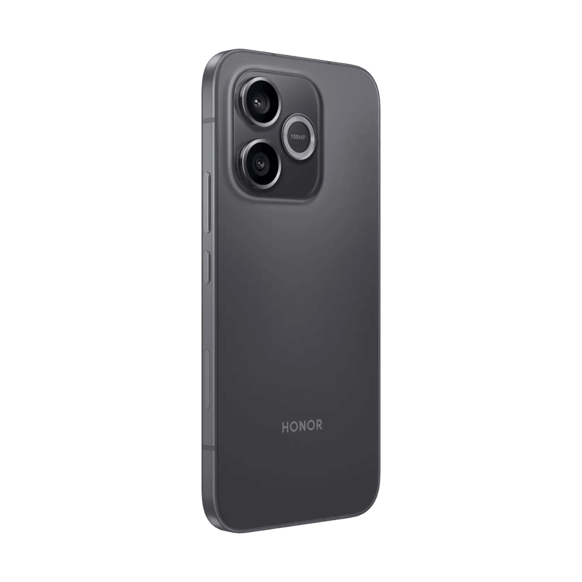 Dunkelgraues Honor-Smartphone mit drei Kameralinsen und 108MP-Aufschrift.