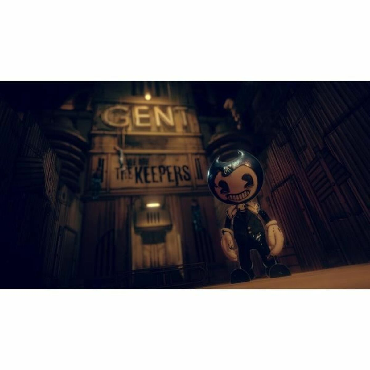 Un personaggio dei cartoni animati di fronte a un cartello con la scritta 'The Keepers'.