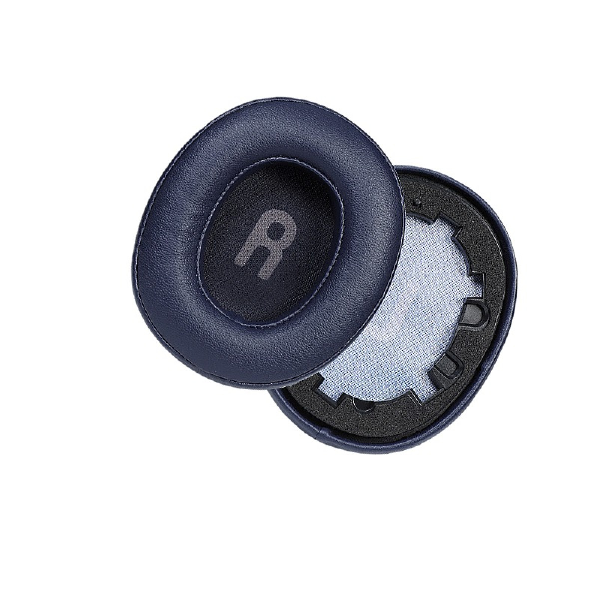 Cuscinetti blu scuro con simbolo R e bordo in schiuma.