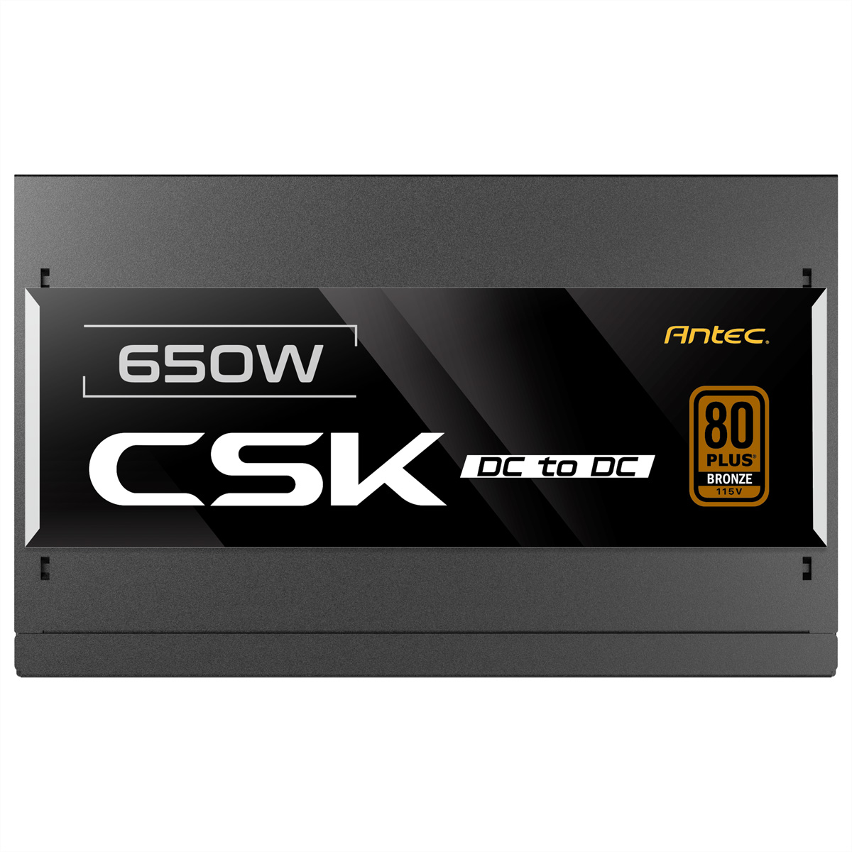 Fuente de alimentación gris con etiqueta negra: 650W CSK DC a DC 80 PLUS Bronce