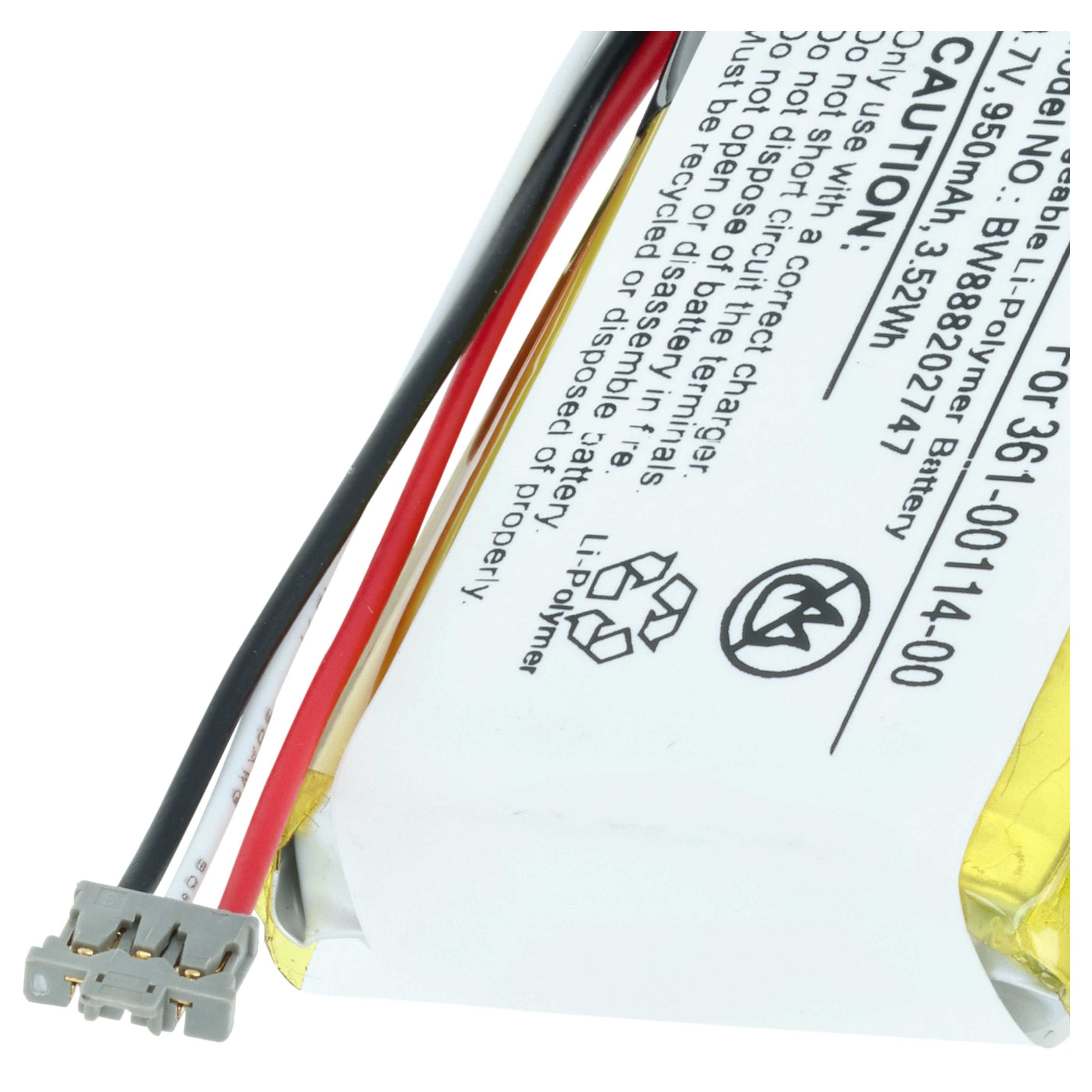 Ein Lithium-Polymer-Akku mit Kabel, 3,7V, 950mAh, 3,52Wh.